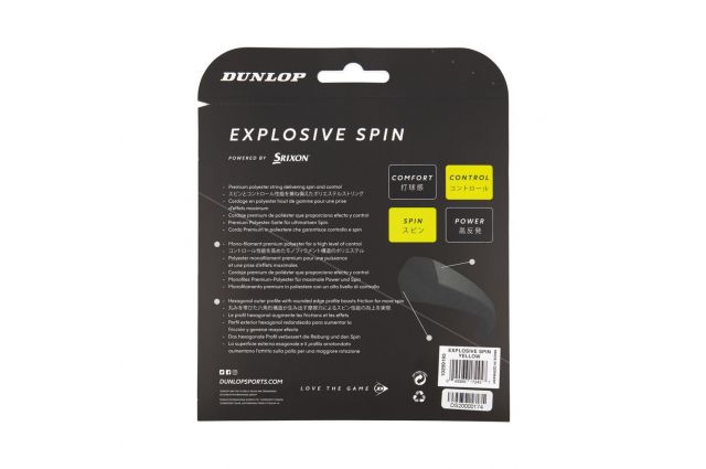 Teniso raketės stygos DUNLOP Explosive Spin 17G/12m/1.25mm Teniso raketės stygos DUNLOP Explosive Spin 17G/12m/1.25mm