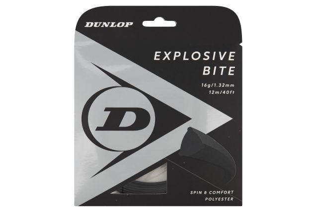 Strings for tennis racket DUNLOP EXPLOSIVE BITE  1,32MM 16G BLACK 12M SET