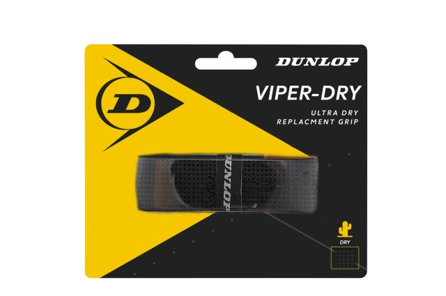 Tennis racket replacement grip DUNLOP VIPERDRY 1pcs. black Juoda Tennis racket replacement grip DUNLOP VIPERDRY 1pcs. black