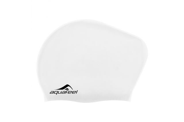 Swimming cap silicone AQUAFEEL 30404 10 white  long hair Balta Swimming cap silicone AQUAFEEL 30404 10 white  long hair