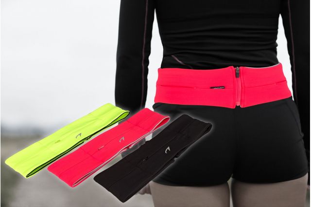 Sports Belt AVENTO 21PR L Fluorescent yellow/Black/Silver Sports Belt AVENTO 21PR L Fluorescent yellow/Black/Silver