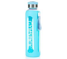 Drinking bottle GYMSTICK 600ml turquoise (glass)