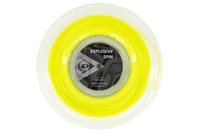 Strings for tennis racket DUNLOP EXPLOSIVE SPIN 1.30mm 200m PE monofilament hexagonal yellow