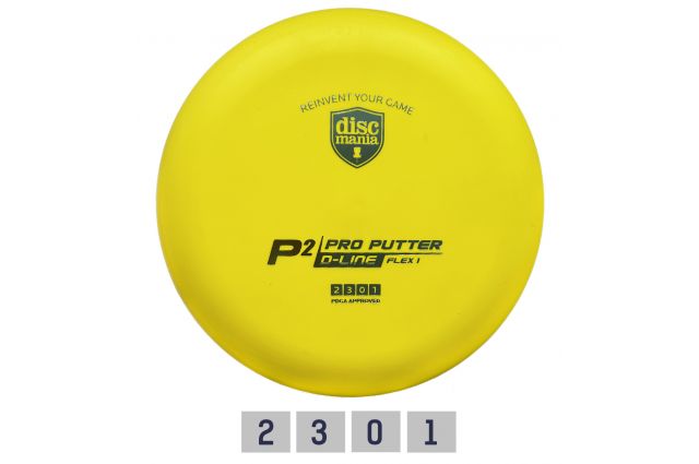 Discgolf DISCMANIA Putter D-LINE P2 FLEX 1 Yellow 2/3/0/1 Discgolf DISCMANIA Putter D-LINE P2 FLEX 1 Yellow 2/3/0/1