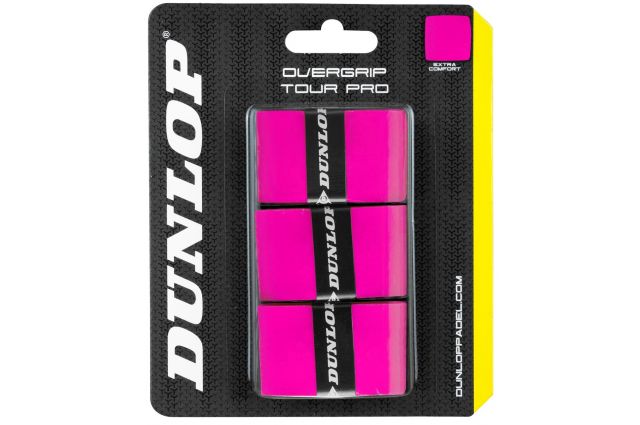 Padel racket overgrip DUNLOP TOUR PRO 3-blister pink Padel racket overgrip DUNLOP TOUR PRO 3-blister pink