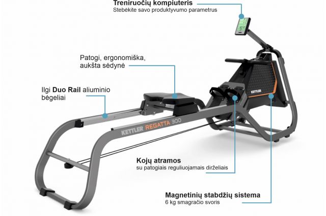 Irklavimo treniruoklis KETTLER REGATTA 300 Irklavimo treniruoklis KETTLER REGATTA 300