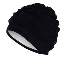 Ladies fabric swimcap FASHY SWIM 3403 20 black  with plastic lining and soft headband