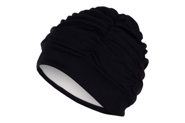 Ladies fabric swimcap FASHY SWIM 3403 20 black  with plastic lining and soft headband Juoda Ladies fabric swimcap FASHY SWIM 3403 20 black  with plastic lining and soft headband