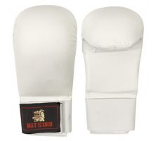 Karate gloves Matsuru with velcro closure, synthetic leather, L white