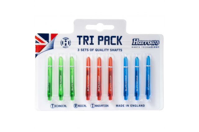 Darts shafts HARROWS SUPERGRIP COLOUR tri pack Medium 3x3pcs Darts shafts HARROWS SUPERGRIP COLOUR tri pack Medium 3x3pcs