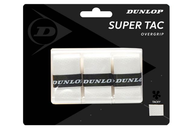 Tennis racket overgrip DUNLOP SUPER TAC 3pcs. white Tennis racket overgrip DUNLOP SUPER TAC 3pcs. white