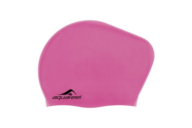 Swimming cap silicone AQUAFEEL 30404 43 pink long hair Rožinė Swimming cap silicone AQUAFEEL 30404 43 pink long hair