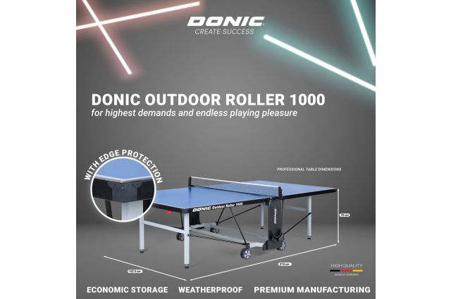 Tennis table DONIC Roller 1000 Outdoor 6mm Tennis table DONIC Roller 1000 Outdoor 6mm