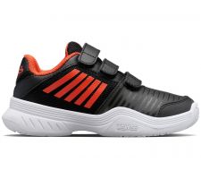 Kid serie K-SWISS COURT EXP SMASH STRAP OMNI jet black/spicy orange/white UK1/EU33