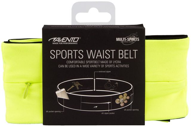 Sports Belt AVENTO 21PR L Fluorescent yellow/Black/Silver Sports Belt AVENTO 21PR L Fluorescent yellow/Black/Silver